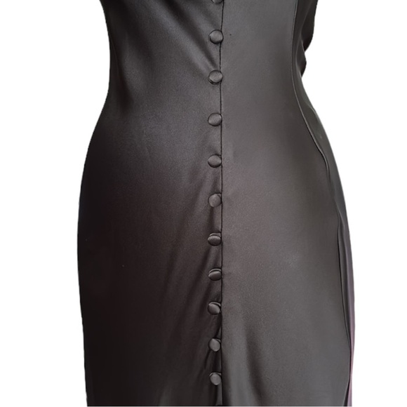 ZARA Black Slip Dress Satin Effect Dark Romance Dress, Size XS - Picture 8 of 16